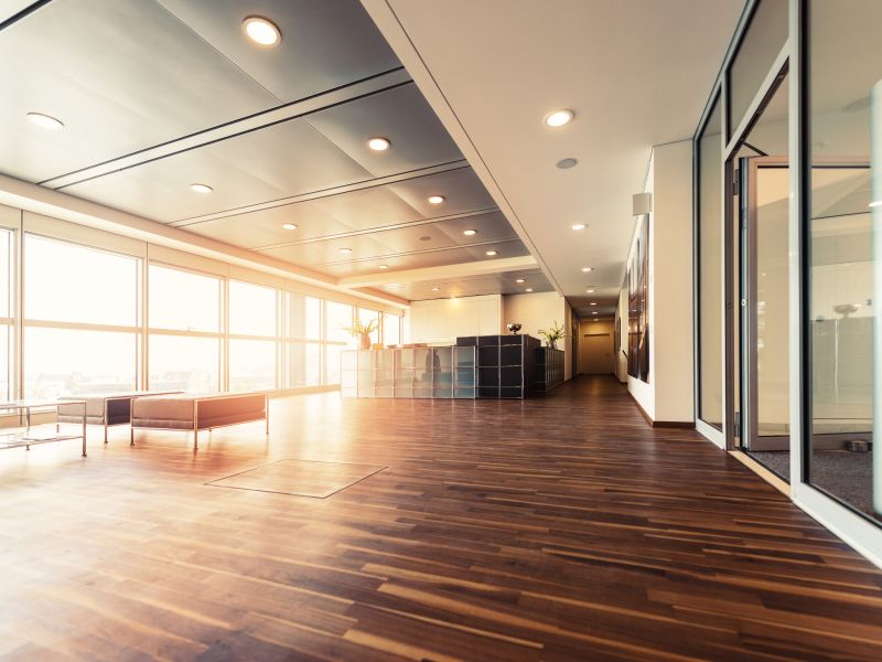 lobby with sun in window